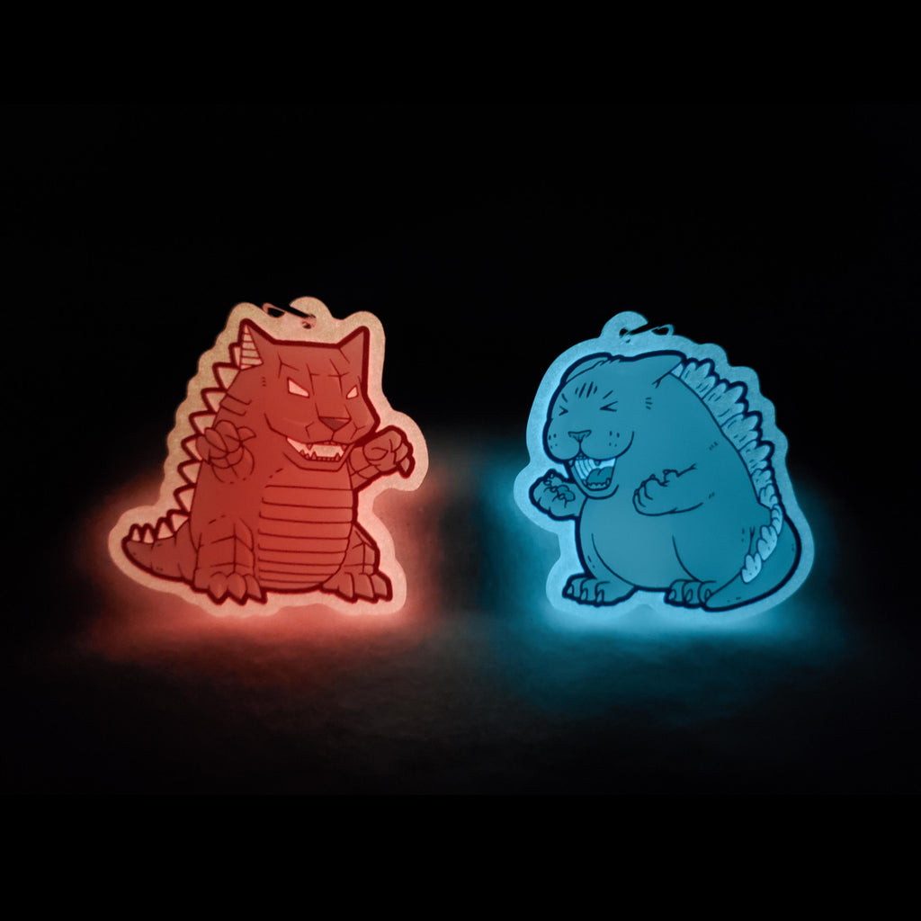Glow-in-the-Dark Keychains: Nekojira & Mecha-Nekojira