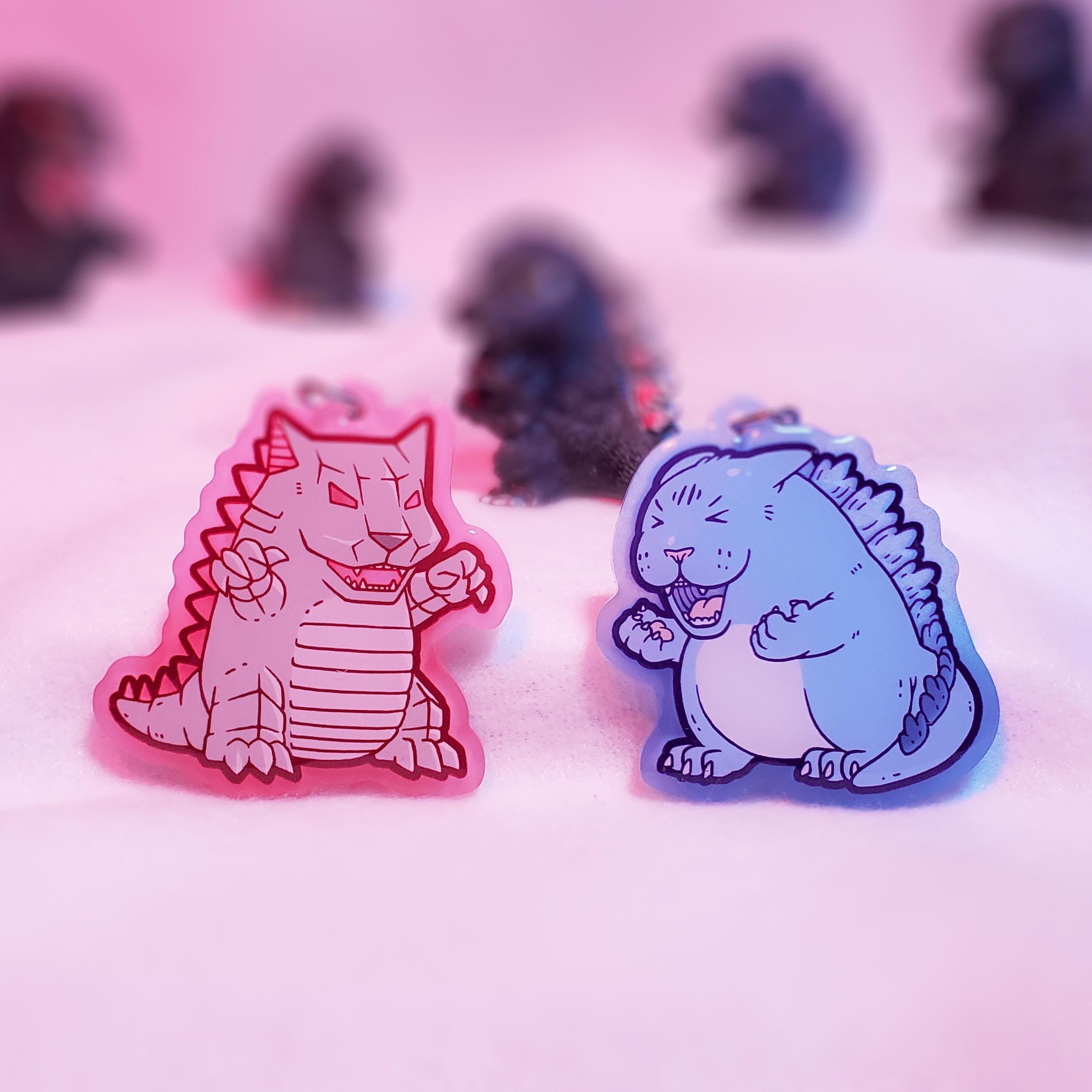 Glow-in-the-Dark Keychains: Nekojira & Mecha-Nekojira