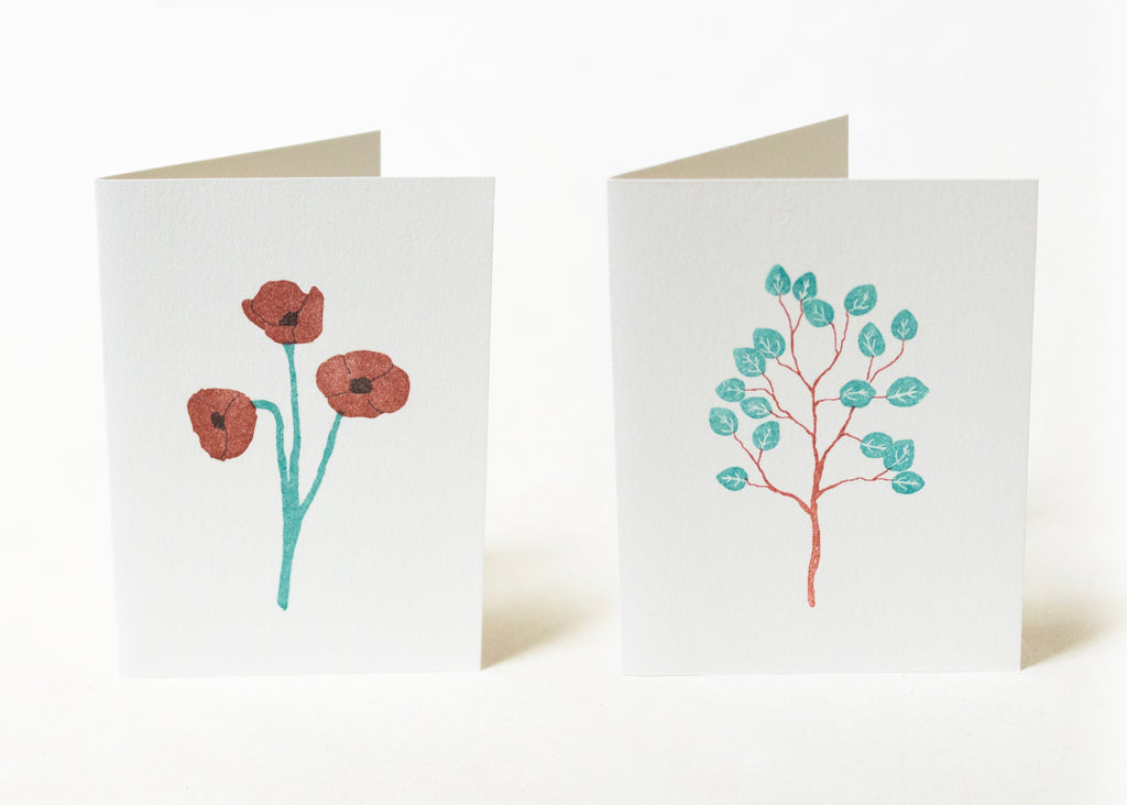 Blank Cards - Poppies & Eucalyptus